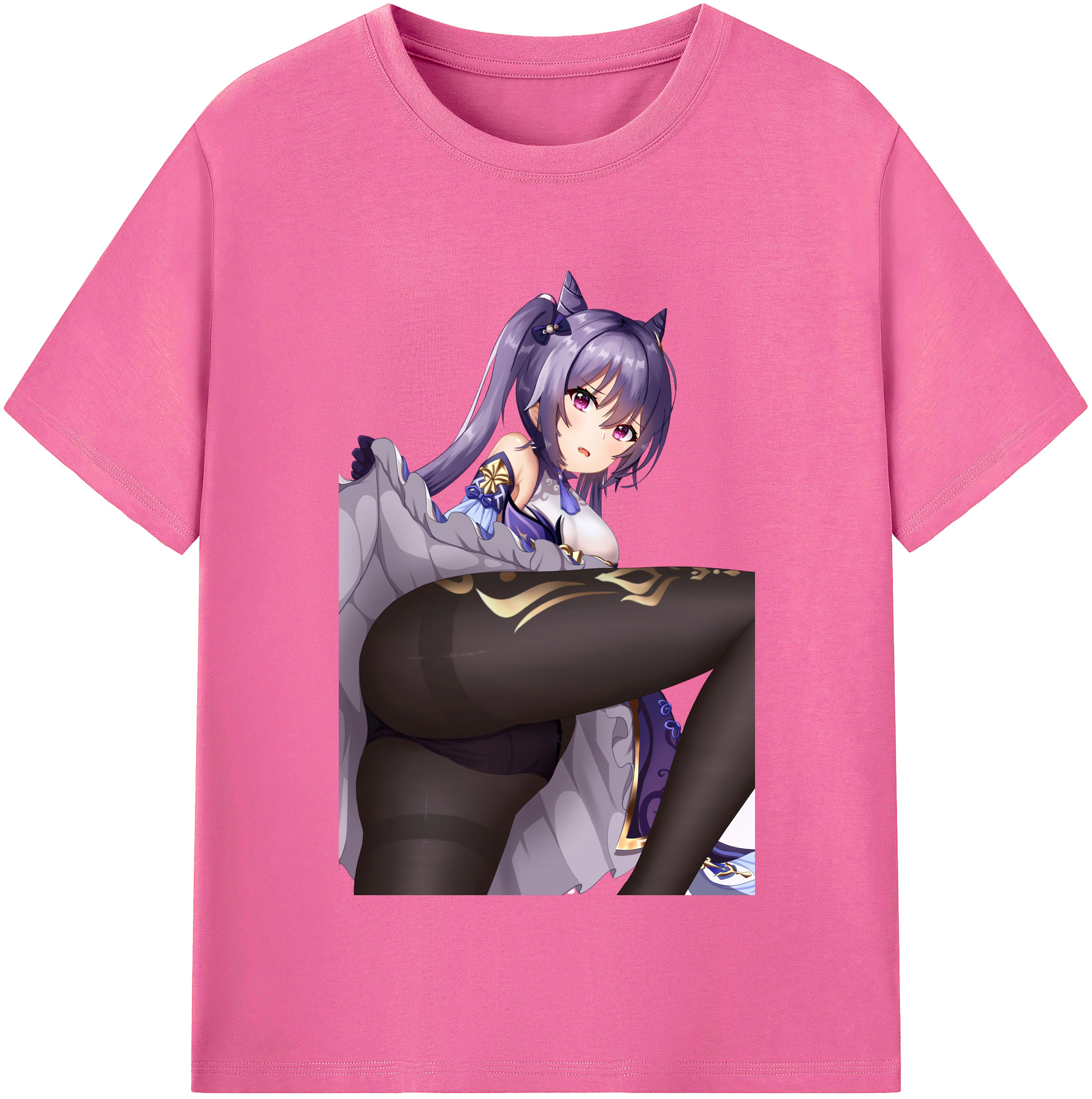 げんし神 刻晴 こくせい genshin Kokusei レディースカジュアルプリントTシャツ（綿100％）